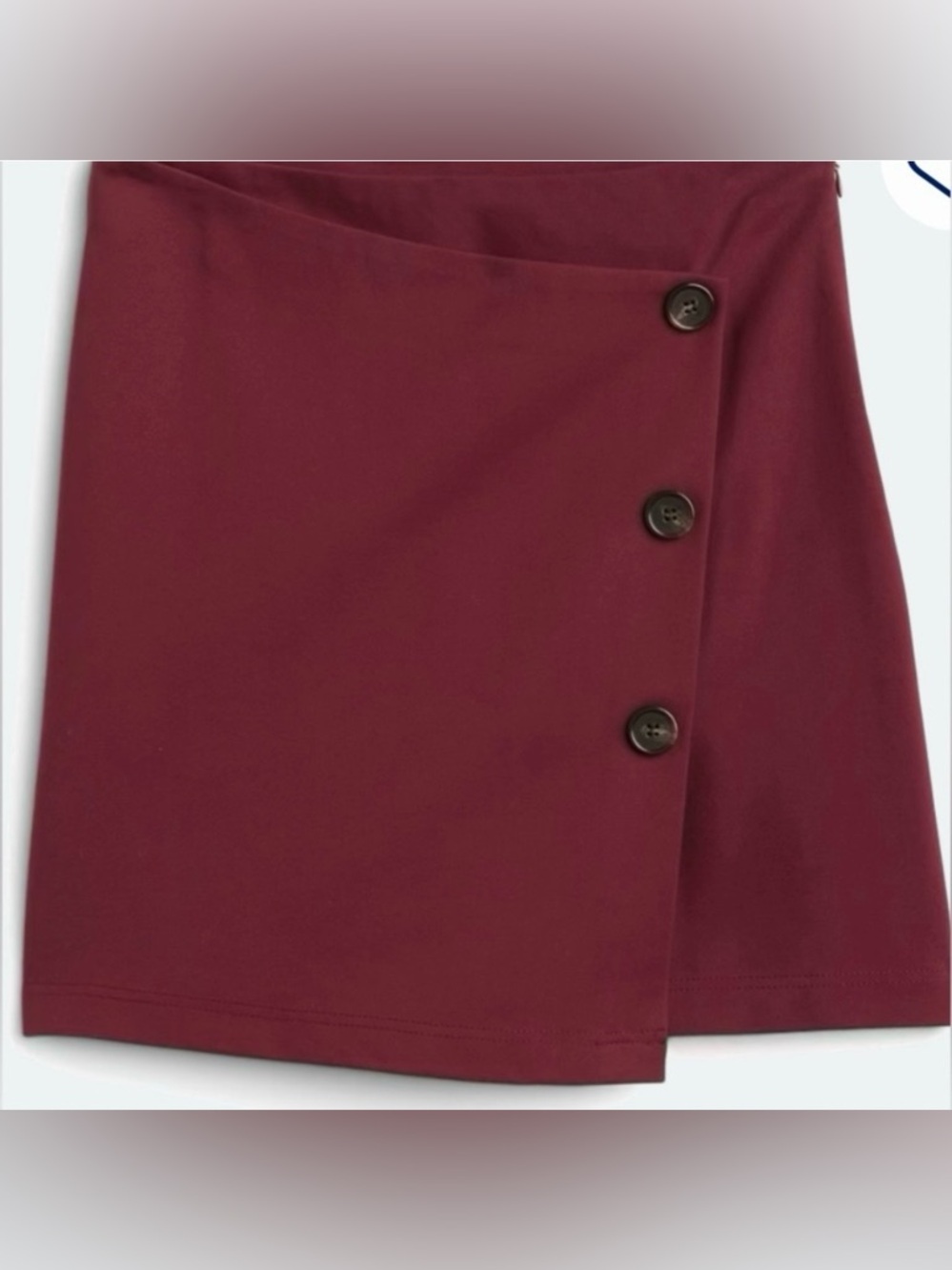 Vero Moda Burgundy Asymmetrical Button Skirt